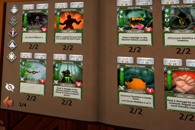 Some card designs and how they are shown in the book